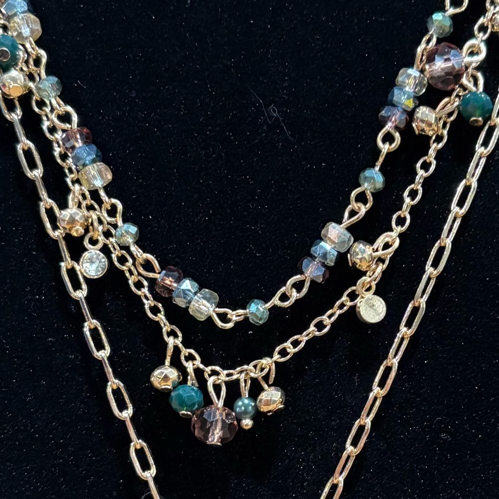 Style & Co. Gold Multi-Layer Gold Tone Necklace with Beads - Picture 11 of 11